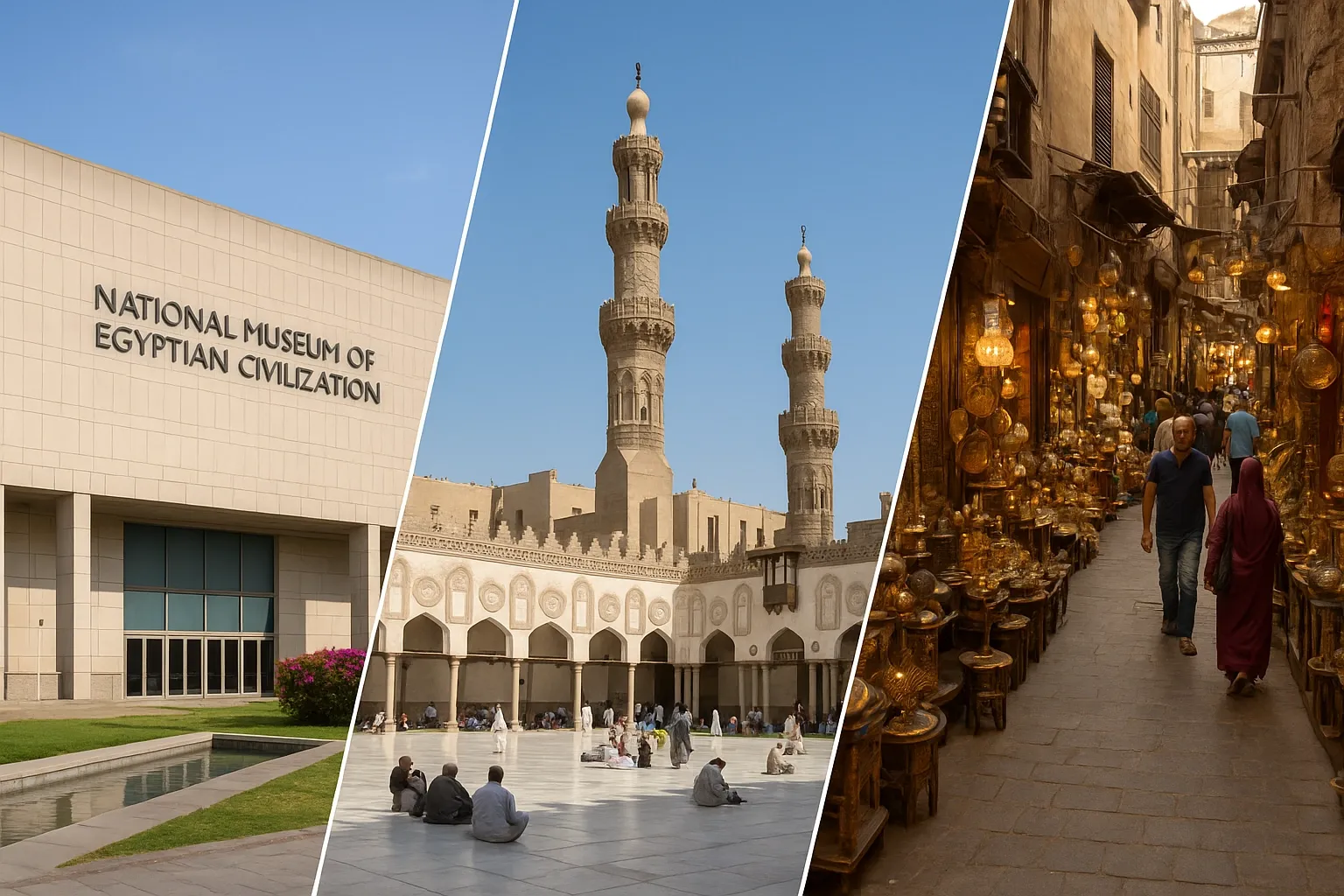 Cairo Day Tour with Lunch: National Museum of Egyptian Civilization, Al-Azhar Mosque & Khan El Khalili with lunch
